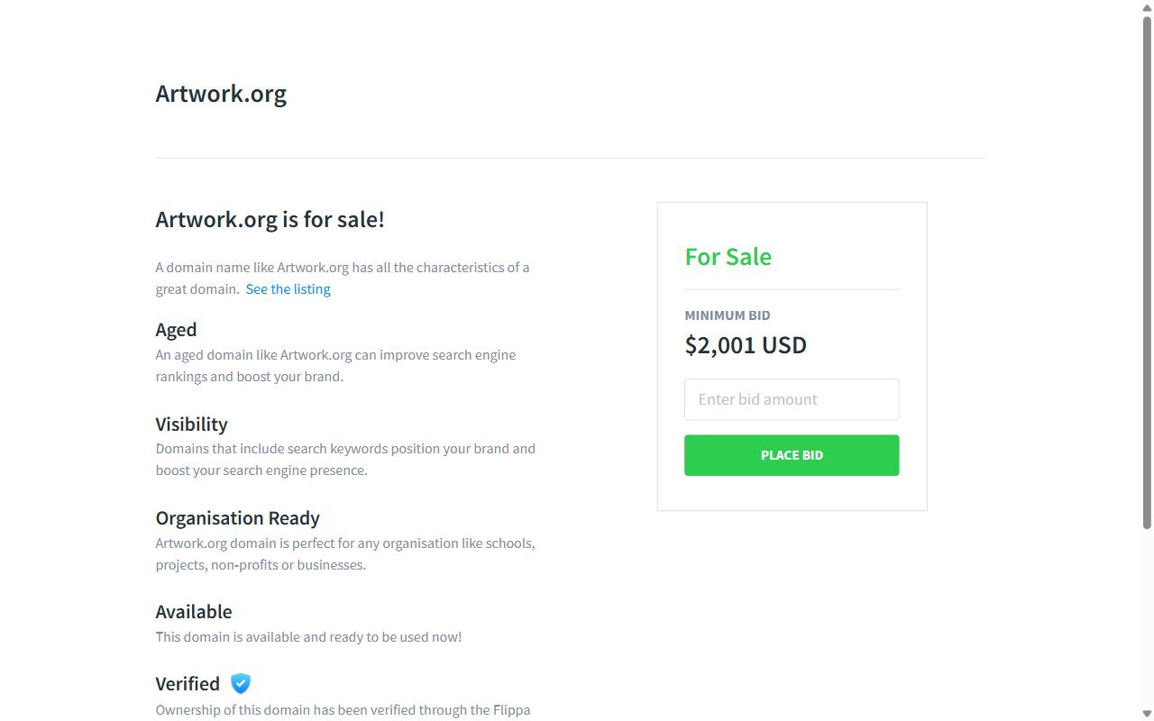 Wayback Machine capture of artwork.org from 2017-01-18